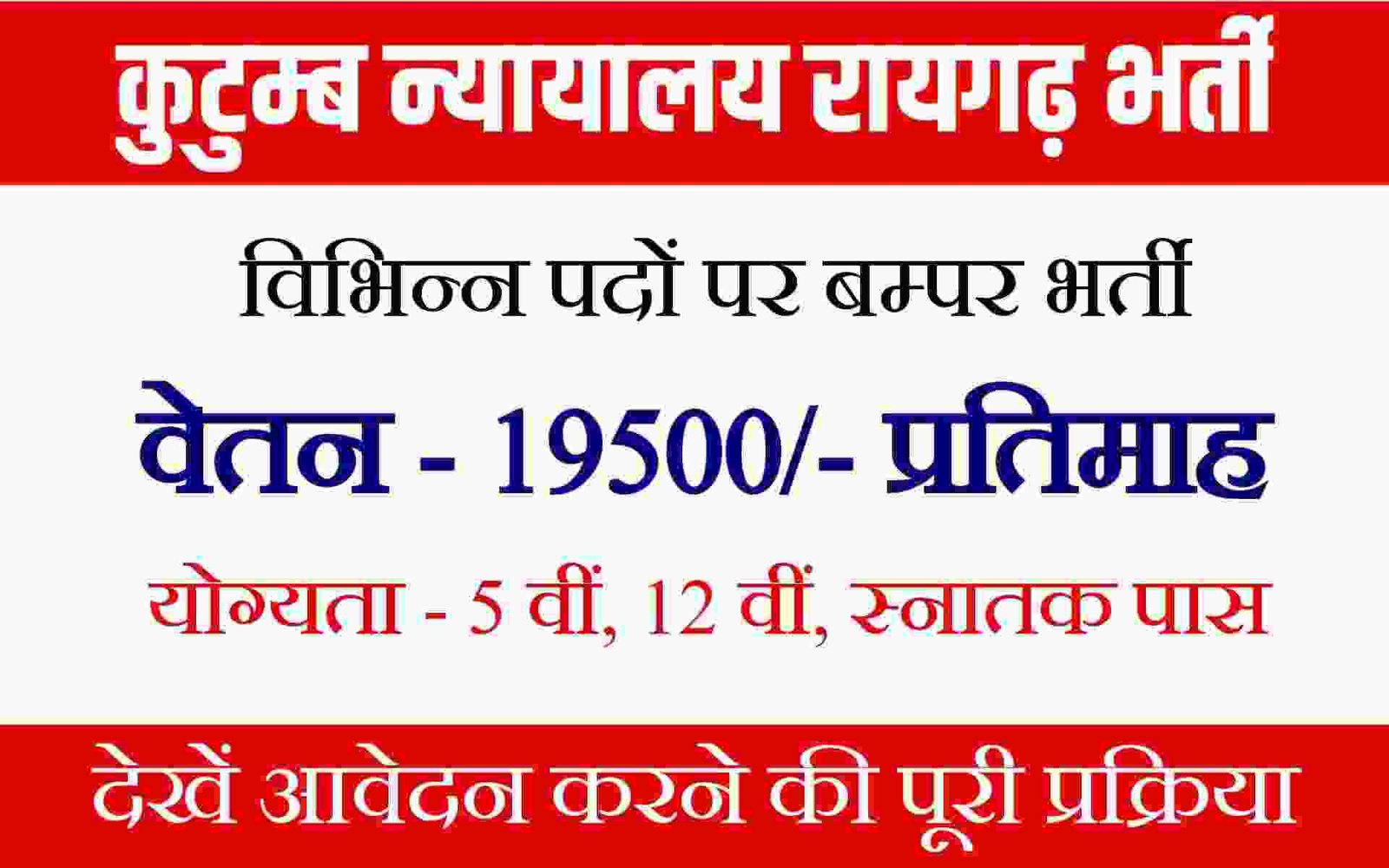 Kutumb Nyayalaya Raigarh Bharti 2023